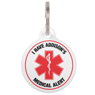 Addison's Disease Medical Alert Pet Tag