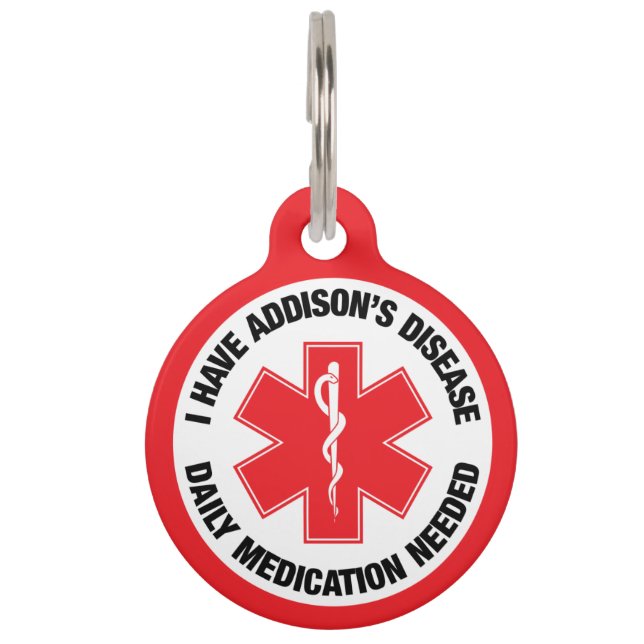 Addison's Disease Medical Alert Pet Tag (Front)