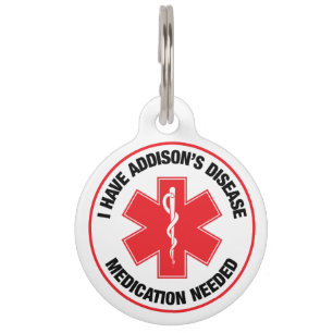Addison's Disease Medical Alert Pet Tag -