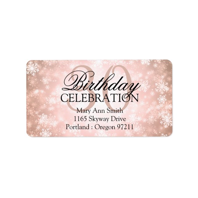 Address 30th Copper Winter Wonderland Label (Front)