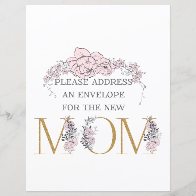 Address an Envelope Sign Botanical Baby Shower  (Front)