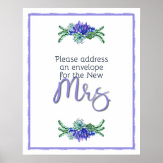Address an Envelope Succulent Bridal Shower Poster