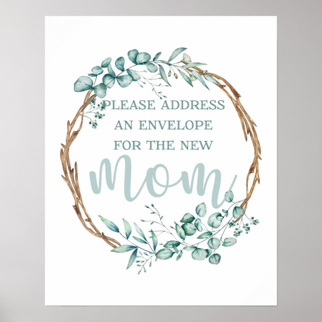 Address and Envelope Baby Shower Sign (Front)