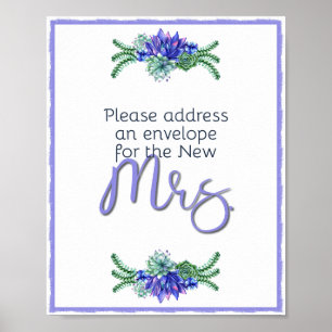 Address and Envelope Succulent Poster