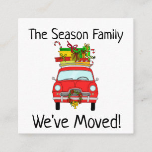 Address Announcement, Christmas Car and Gifts Enclosure Card