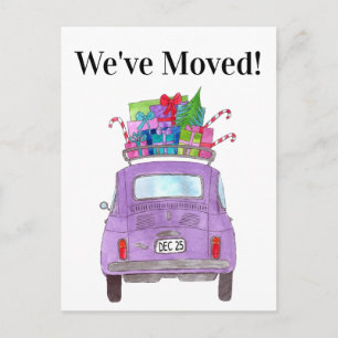 Address Announcement Fiat 500 Christmas Gifts Postcard