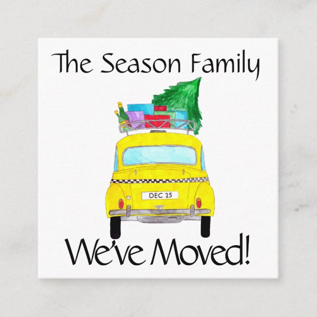 Address Announcement Yellow Cab Christmas gifts (Front)