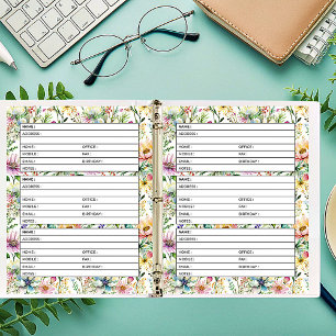 Address book page pastel floral pattern