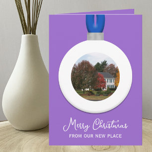Address Change Amethyst Christmas Photo Ornament Holiday Card