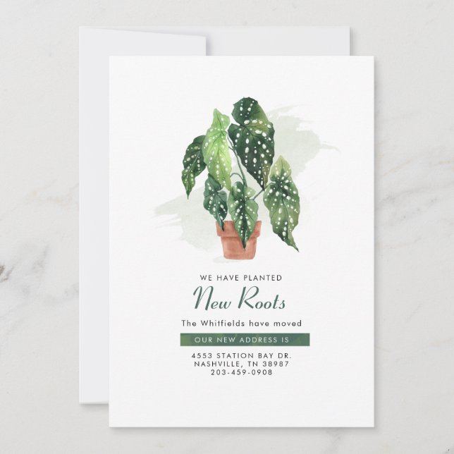 Address Change Update Watercolor Moving Announcement (Front)