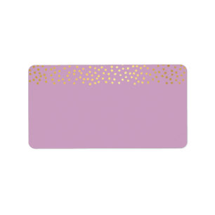 ADDRESS chic rustic faux gold confetti purple Label