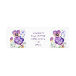 Address  floral purpel pansies  
