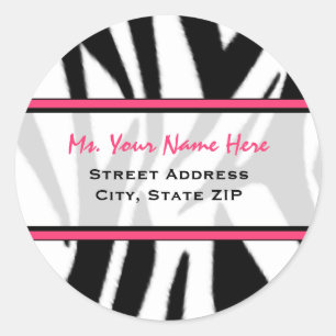 Address Label - Black Zebra Print