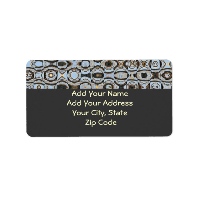 Address Label, blue & brown abstract design Label (Front)