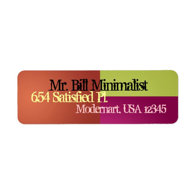 Address Label Brown, Lime Green, Purple, Black (Front)