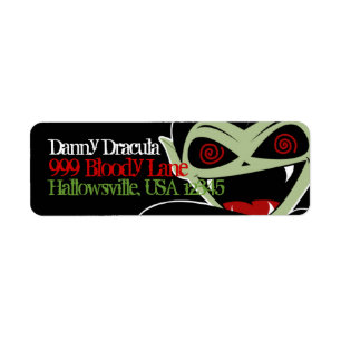 Address Label Dracula Vampire Black Halloween Fun
