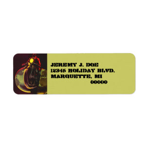 Address Label Earth Globe Split Vintage Biker Adv.