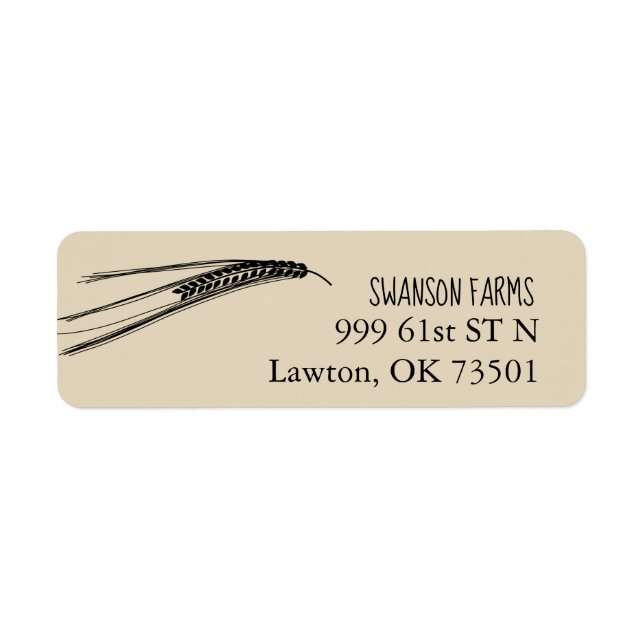 Address Label Farm Wheat (Front)