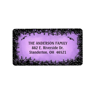 Address Label - Halloween Purple with Black Border