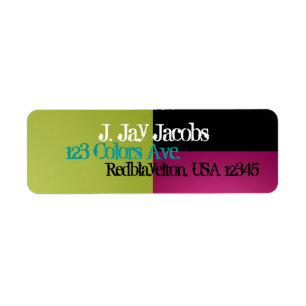 Address Label Midnight Black, Hot Pink, Lite Green