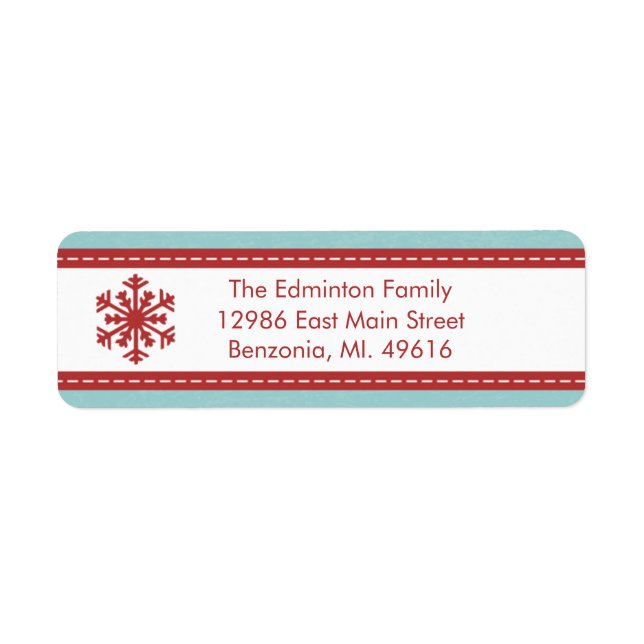 Address Label Modern Blue Merry Little Christmas (Front)