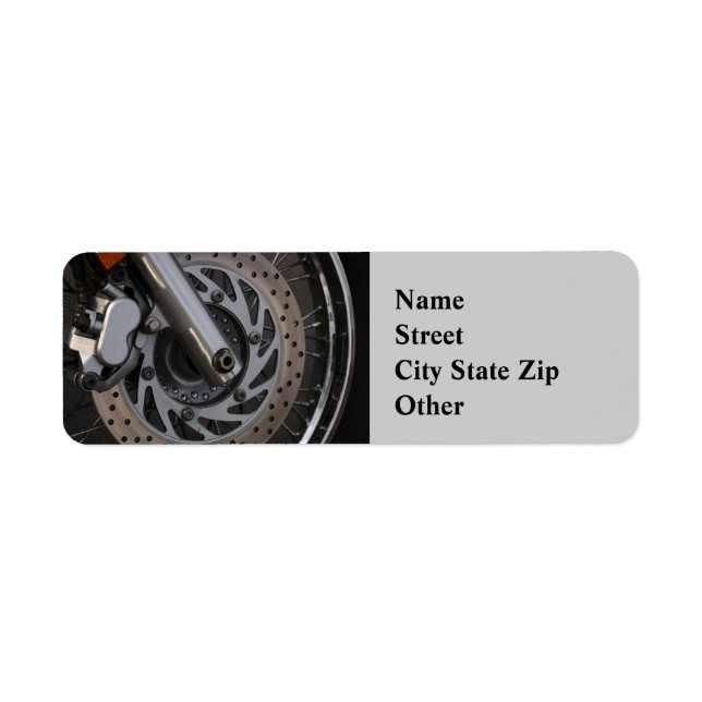 Address Label  Motorcycle Wheel (Front)