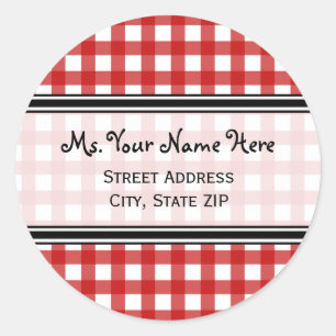 Address Label - Red Gingham