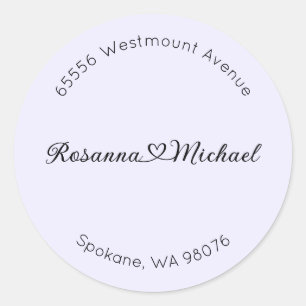 Address Label, Round Address Label, Heart Names  Classic Round Sticker