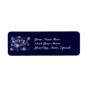 Address Label Season's Greetings - Blue