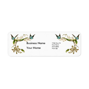 Address Label Vintage Retro Butterfly Floral