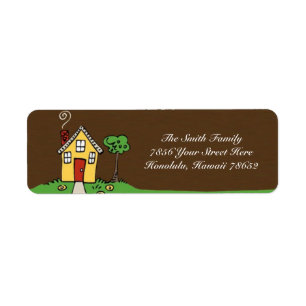 Address label with House and grass