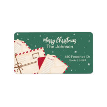 Address Label with vintage watercolor lette