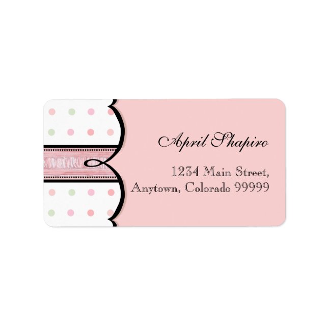 Address Labels - Baby Shower French Bow and Dots (Front)