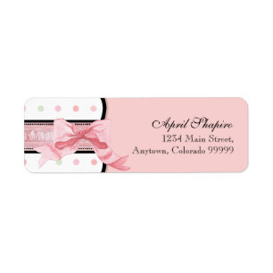 Address Labels - Baby Shower French Bow and Dots