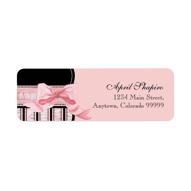 Address Labels - Baby Shower French Bow and Dots (Front)
