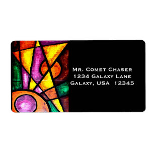 Address Labels, Comet Chaser, Acrylic Painting