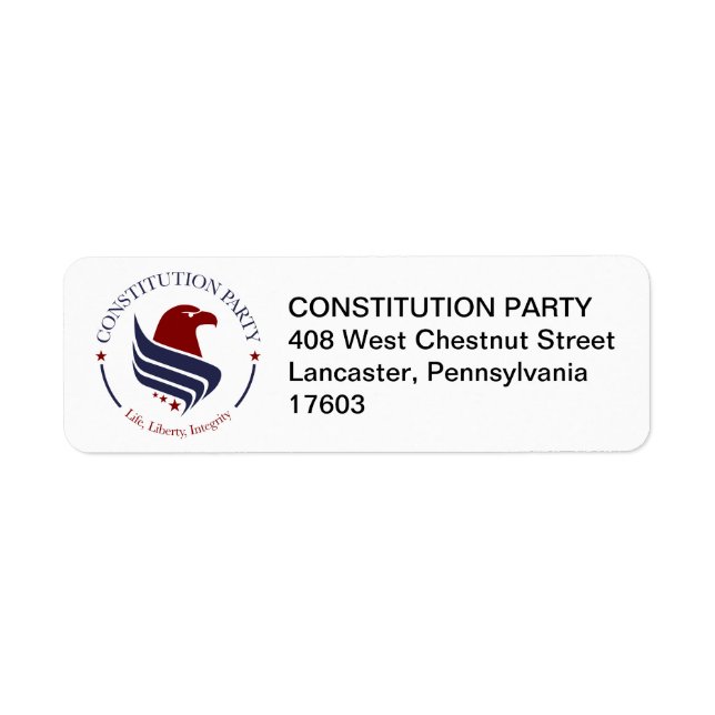 Address Labels, Constitution Party (Front)