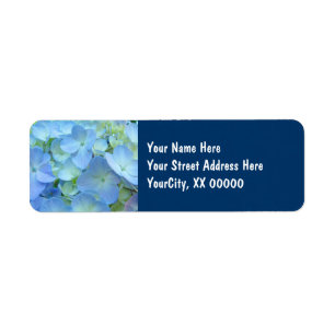 Address Labels custom Blue floral Hydrangeas