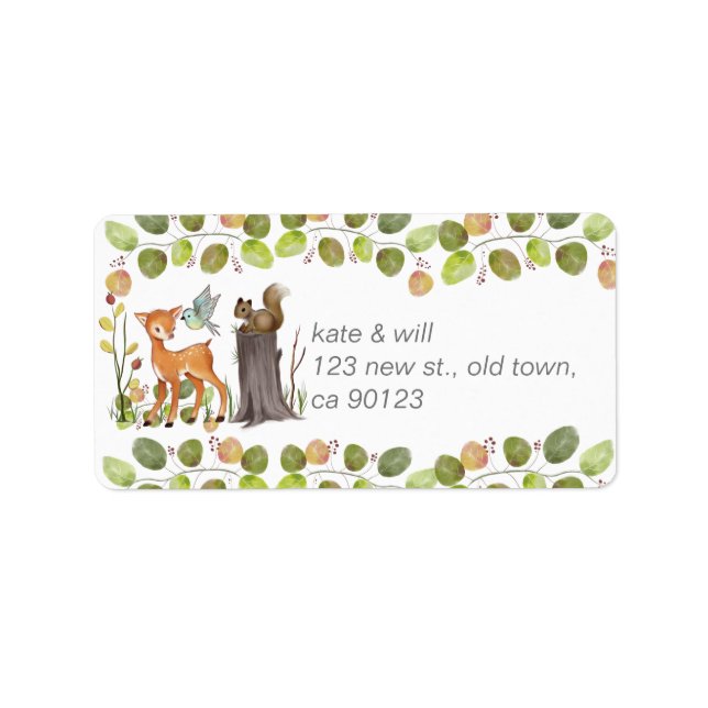 Address Labels Cute Woodland Animals (Front)