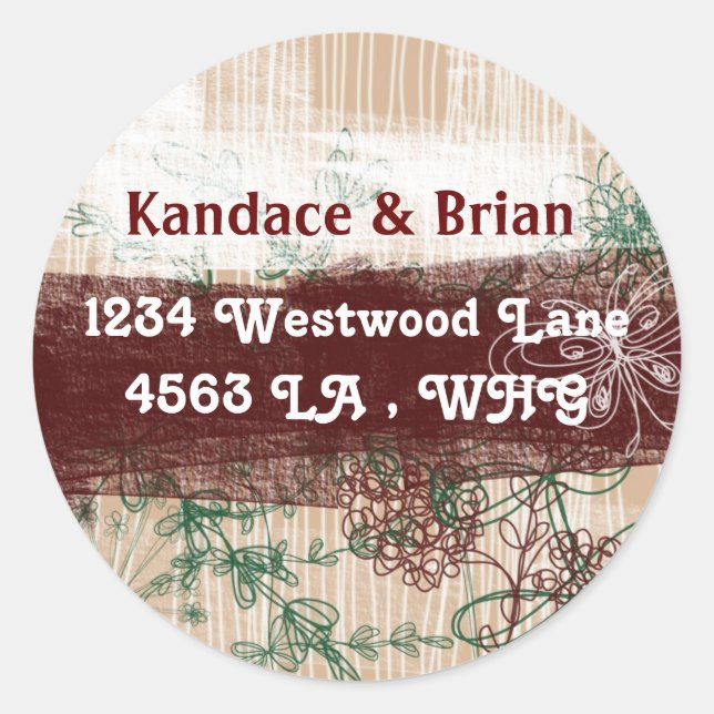 Address Labels doodled flowers (Front)