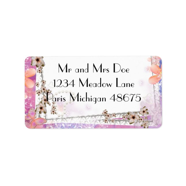 Address Labels/Flowers and Butterfly Label (Front)