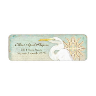 Address Labels - Great Egret Coastal Beach