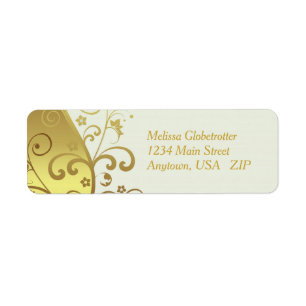 Address Labels--Ivory & Gold Swirls