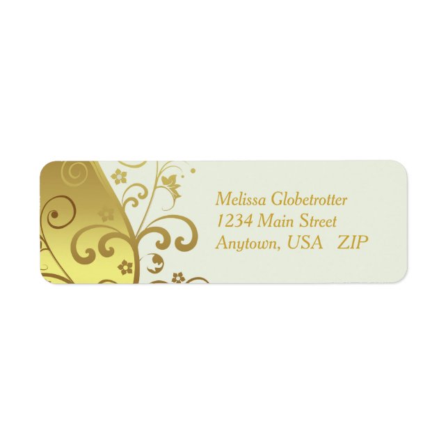 Address Labels--Ivory & Gold Swirls (Front)