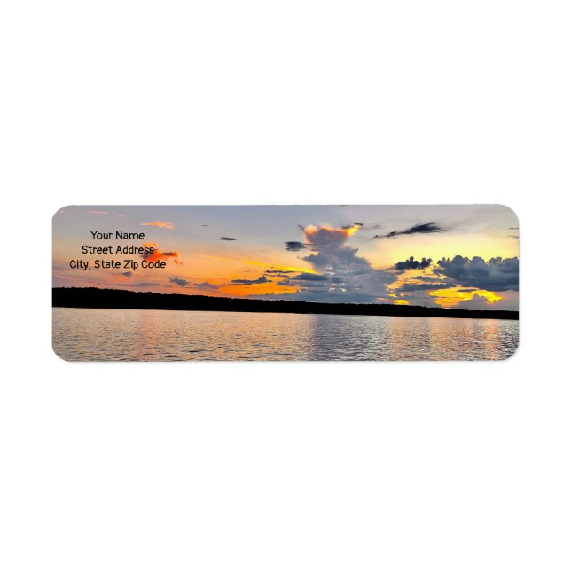 Address Labels on Lake Oconee Sunset Background (Front)