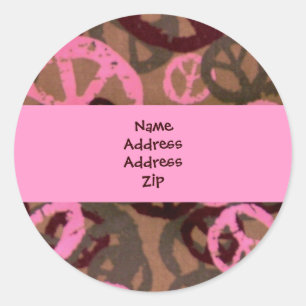 Address Labels-Peace Signs Classic Round Sticker