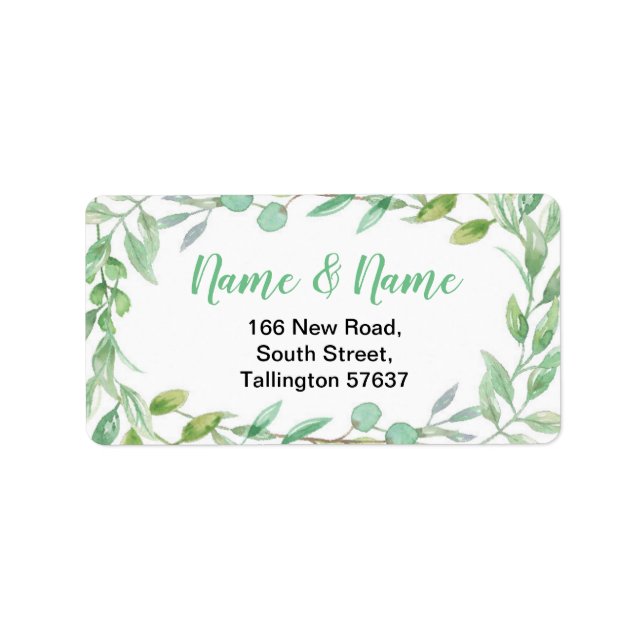 Address Labels Pretty Leaves Nature Leaf Green (Front)