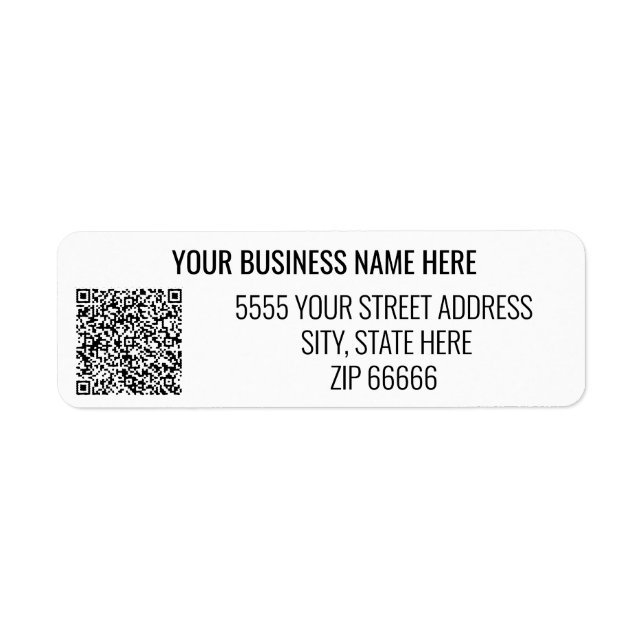 Address Labels QR Code Name Your Colours anf Font (Front)