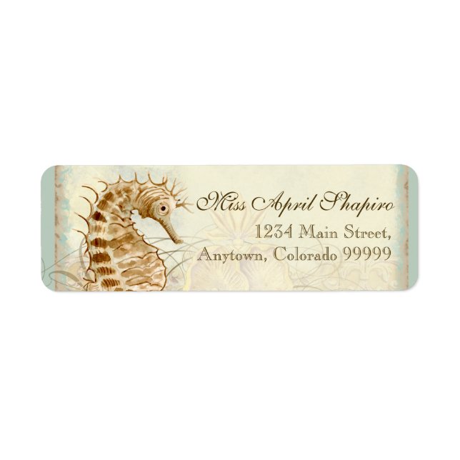 Address Labels - Sea Horse Coastal Beach (Front)