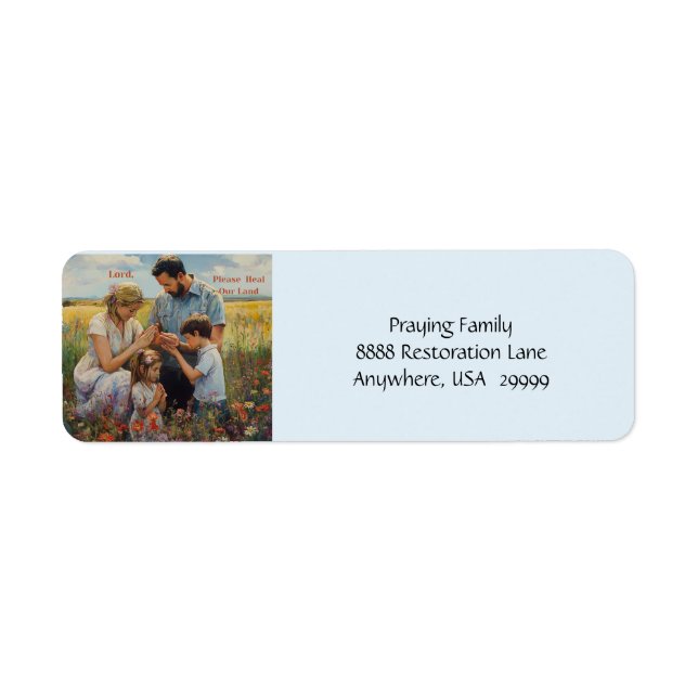 Address Labels with Family Praying (Front)